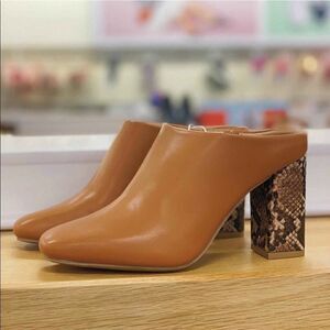 Women's Paula Mule Heels Snake Print Size 11